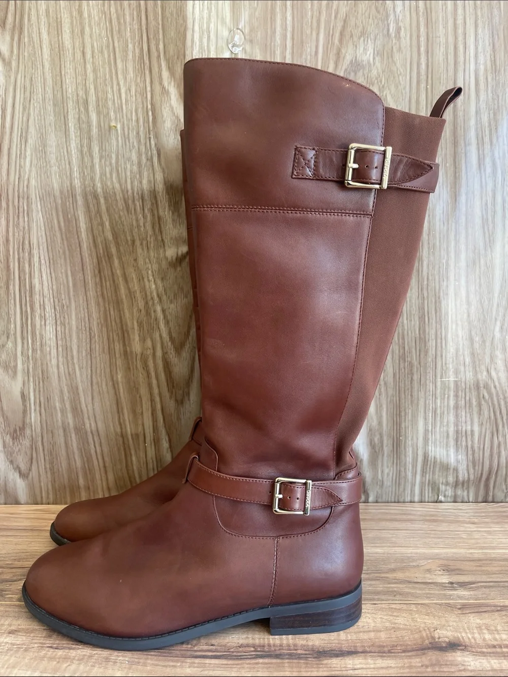 Pre-owned  VIONIC Women’s Tall Riding Boots - Cognac Brown Size 11